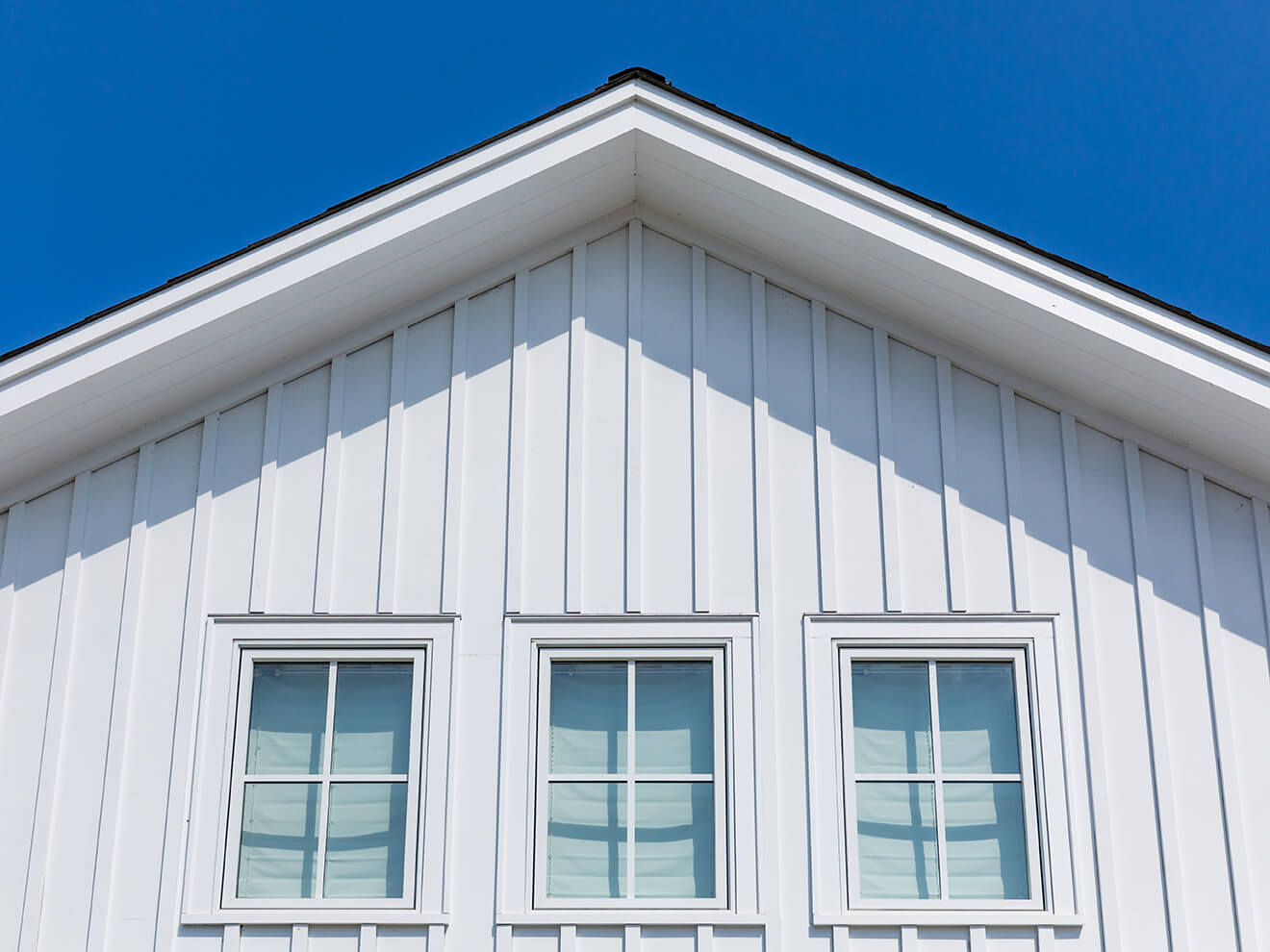 TruExterior poly-ash trim in a board-and-batten style.